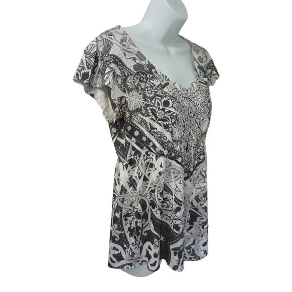 Live and Let Live Top Boho Embellished Rhinestone & Silver Studs Blouse - Picture 4 of 7